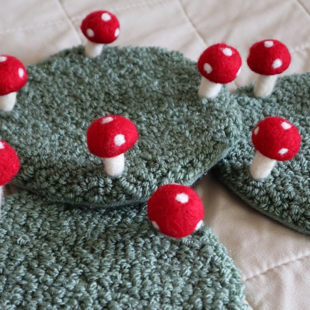 Handmade Fairy Ring Mushroom Coasters